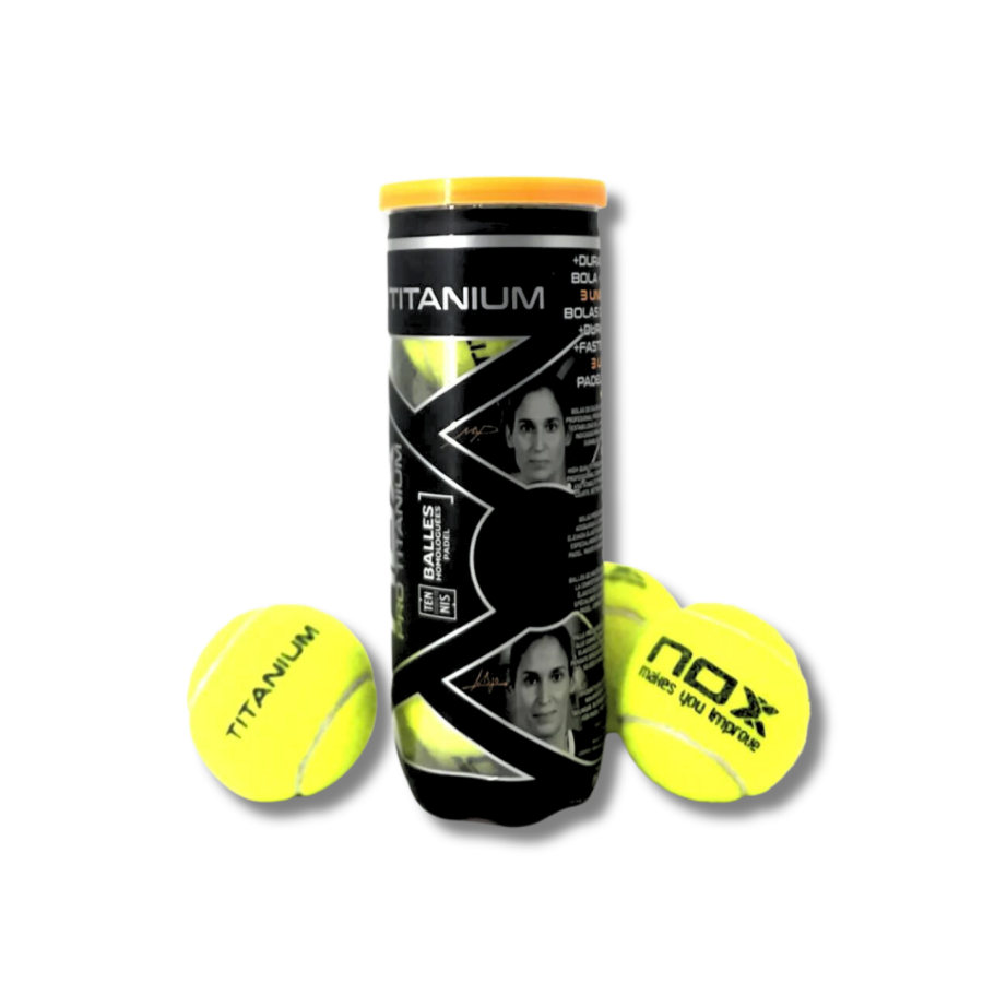 Bote de 3 pelotas de padel del Nox Pro Titanium